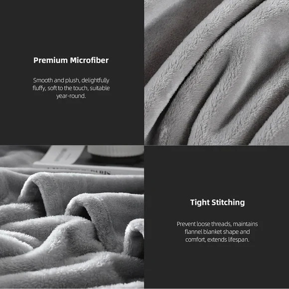 Plush Gray Blanket - Picture 6 of 8